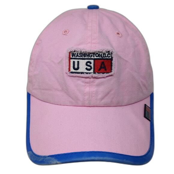 Washington USA Slideback Baseball Cap Pink One Size Adjustable Embroidered - Picture 1 of 9